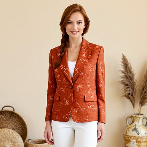 Vintage boho blazer orange - vintage,